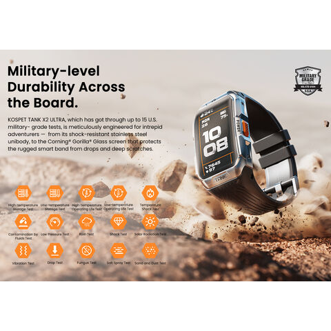 Nuevos Smart Bracelets KOSPET TANK X2 Ultra Resistentes 2024, 5ATM e IP69K a prueba de agua, anticorrosión, para deportes al aire libre, GPS Smartwatches