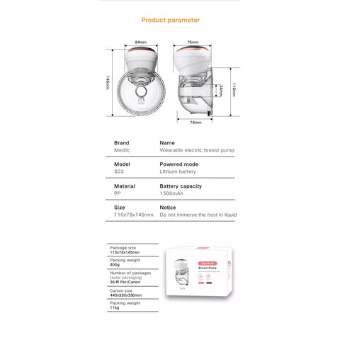 Extractor de Leche Materna Inteligente Manos Libres Succión Fuerte 150ml Portátil Inalámbrico Eléctrico