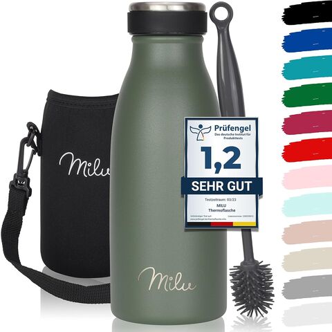 Garrafa de Aço Inoxidável para Beber, Garrafa Térmica para Crianças e Adultos, à Prova de Vazamentos, Garrafa Isolada Adequada para Bebidas Carbonatadas