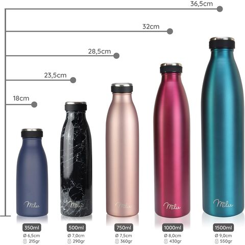 Garrafa de Aço Inoxidável para Beber, Garrafa Térmica para Crianças e Adultos, à Prova de Vazamentos, Garrafa Isolada Adequada para Bebidas Carbonatadas