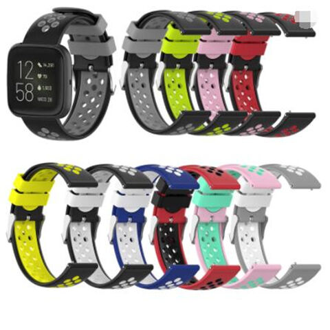 Bracelets de remplacement sport en silicone souple bicolore avec ventilation