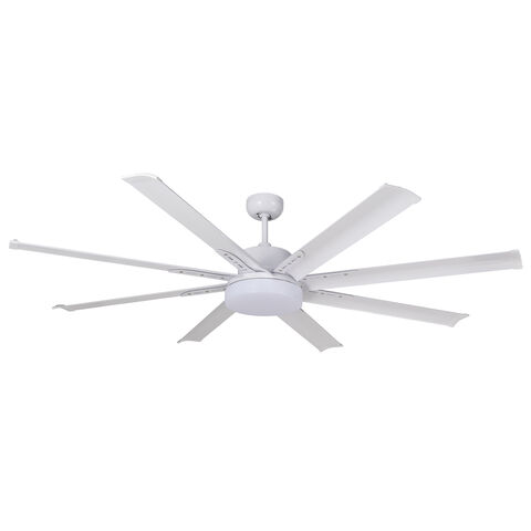 Ventilateur de plafond DC 65'' avec 8 pales en aluminium et kit d'éclairage FE65-801B - Idéal pour les projets d'éclairage commerciaux et résidentiels.