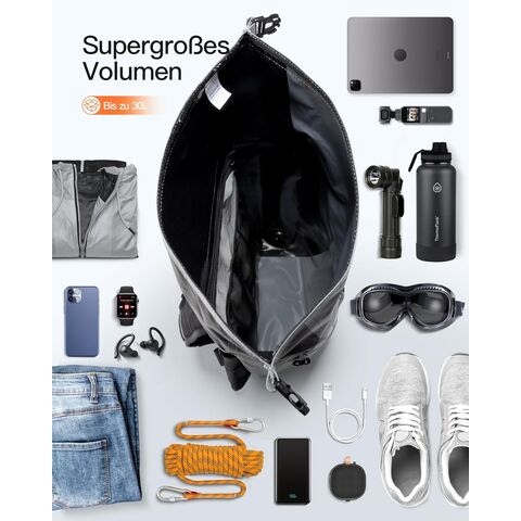 Mochila Impermeable Enrollable para Bicicleta, Hombre, Mochila Multifuncional para Senderismo, Adecuada para Ciclismo, Viajes y Actividades al Aire Libre