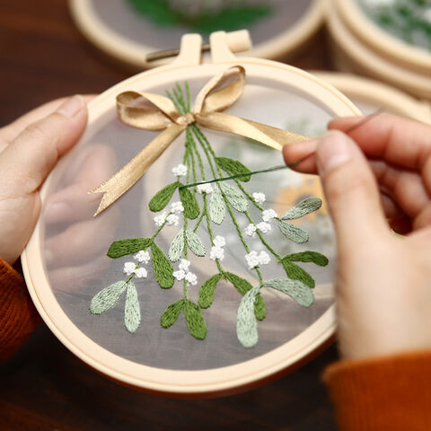 Kit de Bordado DIY para Colgar, Decoración del Hogar, Arte Floral, Manualidades en Madera, Proyectos Escolares para Niños