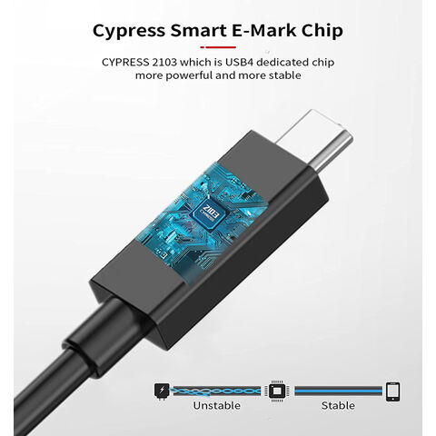 USB-IF-zertifiziertes, werkseitig angepasstes USB4 V2.0 Gen4 80Gbps 16K 60Hz Datenkabel, kompatibel mit Thunderbolt 5