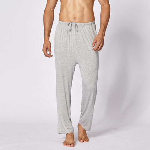 Pantalones de Salón para Hombre de Modal Transpirable Personalizados, Pantalones de Pijama Largos con Cintura Ajustable con Cordón