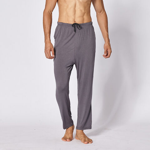 Pantalones de Salón para Hombre de Modal Transpirable Personalizados, Pantalones de Pijama Largos con Cintura Ajustable con Cordón