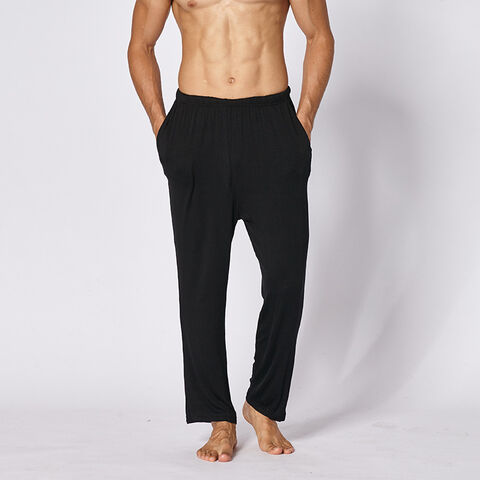 Pantalones de Salón para Hombre de Modal Transpirable Personalizados, Pantalones de Pijama Largos con Cintura Ajustable con Cordón