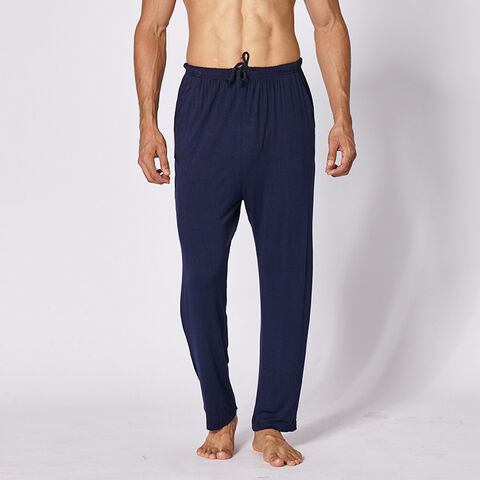 Pantalones de Salón para Hombre de Modal Transpirable Personalizados, Pantalones de Pijama Largos con Cintura Ajustable con Cordón