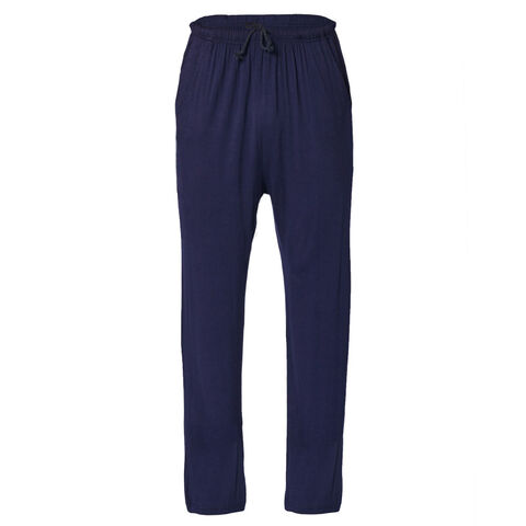 Pantalones de Salón para Hombre de Modal Transpirable Personalizados, Pantalones de Pijama Largos con Cintura Ajustable con Cordón