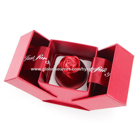 Caja de Anillo de Rosa para Boda de Moda, Soporte para Collar, Estuche de Almacenamiento y Exhibición de Joyas, Regalo