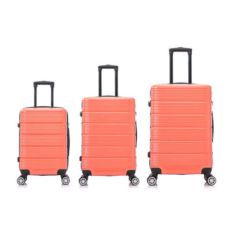 Ensemble de 3 Valises de Voyage Unisexe en ABS, Valise Durable à 4 Roues, Bagage Cabine à Roulettes Pivotantes