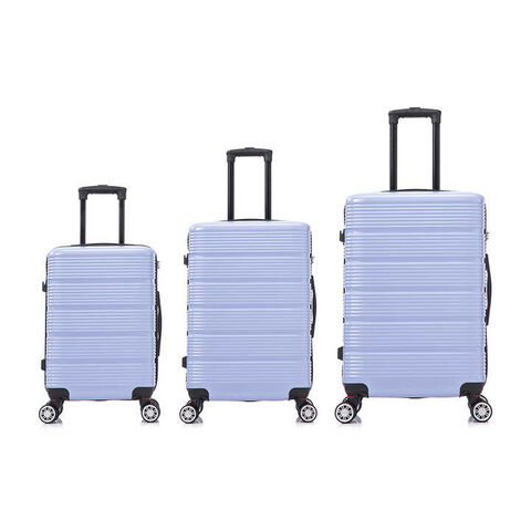 Ensemble de 3 Valises de Voyage Unisexe en ABS, Valise Durable à 4 Roues, Bagage Cabine à Roulettes Pivotantes