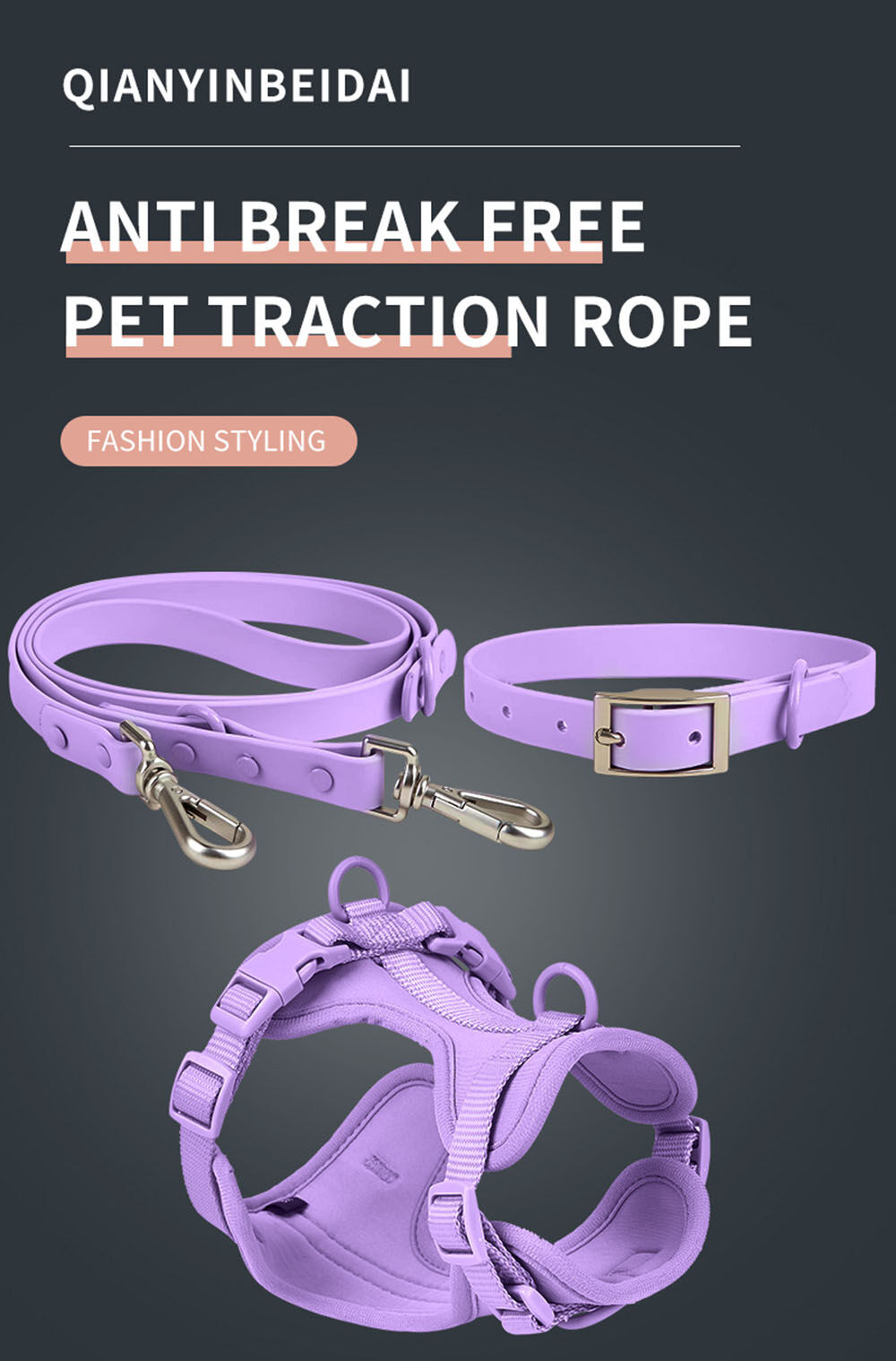Hot Selling Pet Harness Pvc Pet Collar Pvc Pet Leash Set With Poop Bag ...