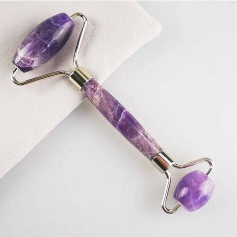 Großhandel OEM Hautpflege Beauty Tools Gesichtsmassage 100% Natürlicher Nephrit Amethyst Jade Roller Gua Sha