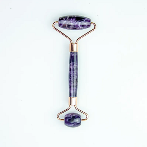 Großhandel OEM Hautpflege Beauty Tools Gesichtsmassage 100% Natürlicher Nephrit Amethyst Jade Roller Gua Sha