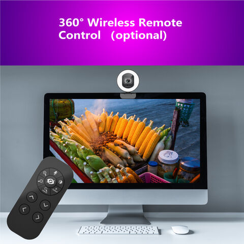 Webcam USB Amazon Hot Autofocus Full HD 1080p 60fps con Anillo de Luz, Cubierta de Privacidad y Control Remoto de Zoom - Ideal para Videoconferencias y Streaming