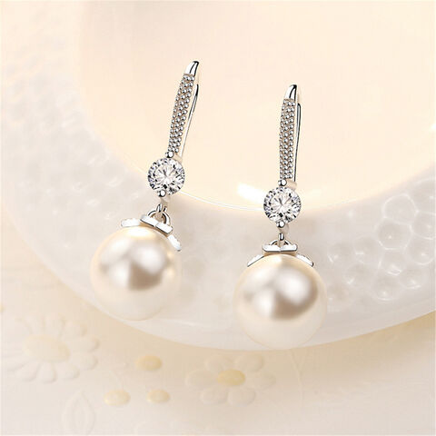 Boucles d'Oreilles en Argent Sterling avec Perles et Glands - Bijoux de Mode en Gros