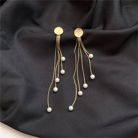 Boucles d'Oreilles en Argent Sterling avec Perles et Glands - Bijoux de Mode en Gros