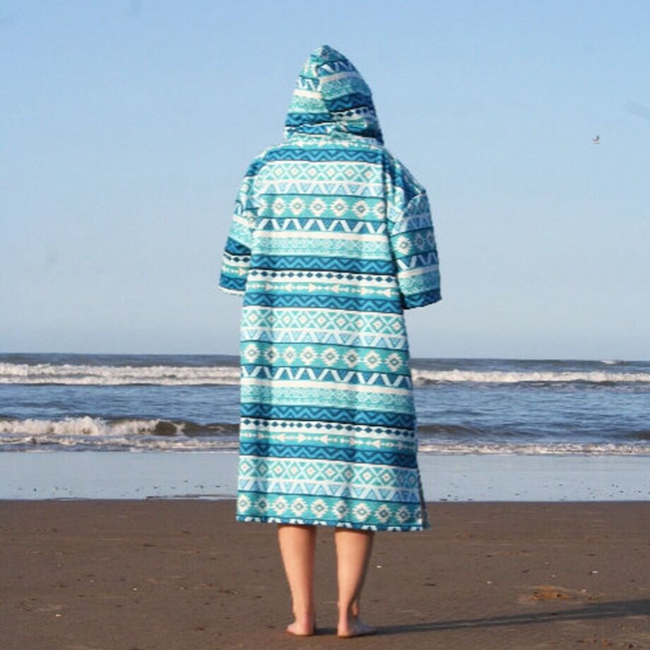 Changing Robe Aztec Mu Summer Beach Changing Clothes Robe Organic Cotton Hooded Ponchos ...