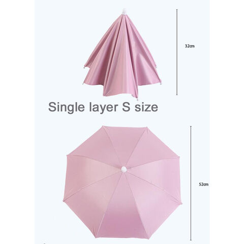 Sombrero paraguas de pesca multifuncional de doble capa con revestimiento anti-UV para senderismo al aire libre, a prueba de viento e impermeable, sombrillas parasol