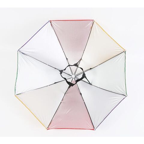 Sombrero paraguas de pesca multifuncional de doble capa con revestimiento anti-UV para senderismo al aire libre, a prueba de viento e impermeable, sombrillas parasol