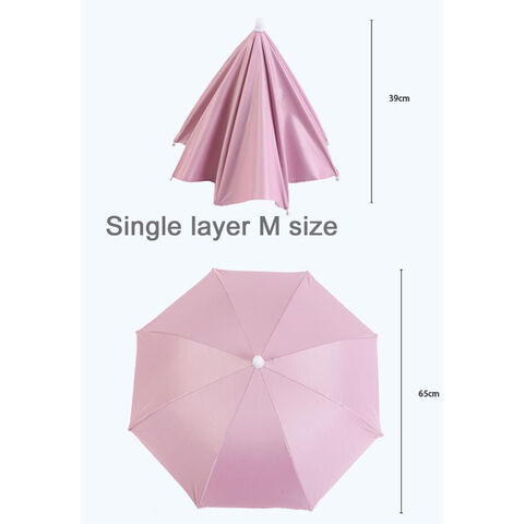 Sombrero paraguas de pesca multifuncional de doble capa con revestimiento anti-UV para senderismo al aire libre, a prueba de viento e impermeable, sombrillas parasol