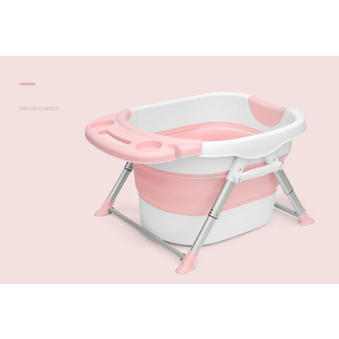 Banheira dobrável para bebês rosa e azul, banheira dobrável autônoma portátil de plástico para bebês, venda imperdível