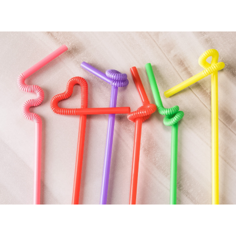 100 bunte Einweg-Kunststoffstrohhalme, biegbare DIY-Form-Strohhalme, kreative Trinkhalme