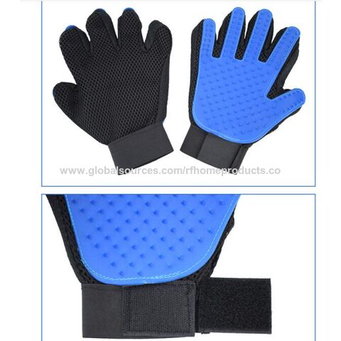 Cepillo de guante de masaje de goma para baño de perros y gatos - Guantes removedores de pelo para mascotas