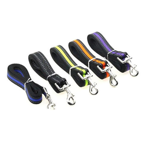 Correas reflectantes de nylon seguras para perros, 120x2.5cm, tallas S, M, L y múltiples colores. Venta al por mayor de correas para mascotas de alta visibilidad.