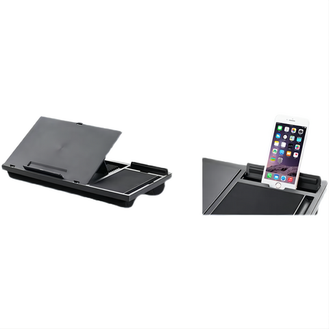 Suporte de Laptop com Almofada Dupla, Apoio de Pulso e Mouse Pad Integrado, Mesa Portátil para Laptop para Sofá e Cama
