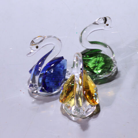 Nueva figura artesanal de cisnes de cristal de moda