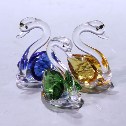 Nueva figura artesanal de cisnes de cristal de moda
