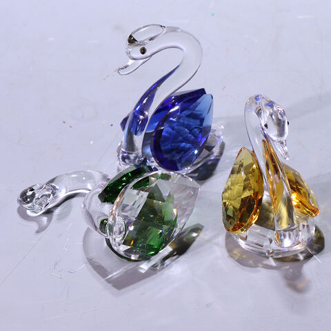 Nueva figura artesanal de cisnes de cristal de moda