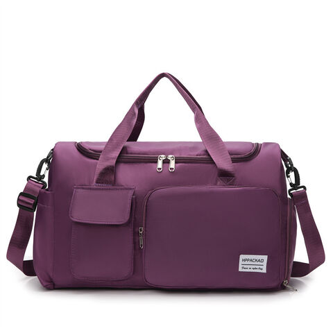 Mala de Ginásio Rosa de Grande Capacidade com Logotipo Personalizado, Poliéster Impermeável de Alta Qualidade, Bolsa de Viagem Fitness Desportiva Feminina com Compartimento para Sapatos