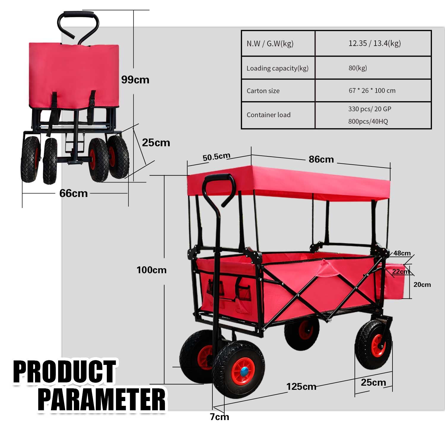 China Professional Manufacture Multi Function Sports Pet Folding Wagon