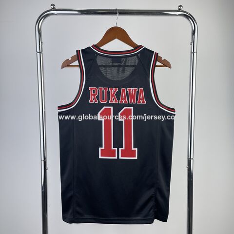 Men's Red 11st Basketball Jersey Kaede Rukawa Cosplay Shirt