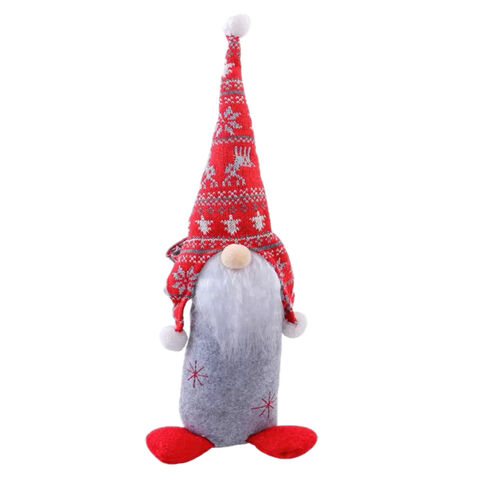 Novedad Decoración Navideña de escaparate con diseño de Papá Noel sin rostro, Adornos de Gnomos Navideños