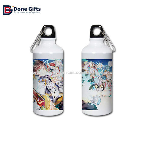 600 ml Aluminium Wasserflasche mit Karabiner, kundenspezifischer Logodruck, Aluminium Trinkflasche für Kinder