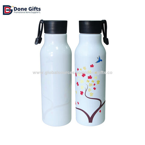 600 ml Aluminium Wasserflasche mit Karabiner, kundenspezifischer Logodruck, Aluminium Trinkflasche für Kinder