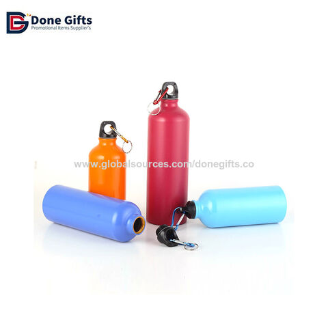 600 ml Aluminium Wasserflasche mit Karabiner, kundenspezifischer Logodruck, Aluminium Trinkflasche für Kinder