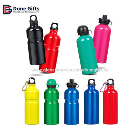 600 ml Aluminium Wasserflasche mit Karabiner, kundenspezifischer Logodruck, Aluminium Trinkflasche für Kinder