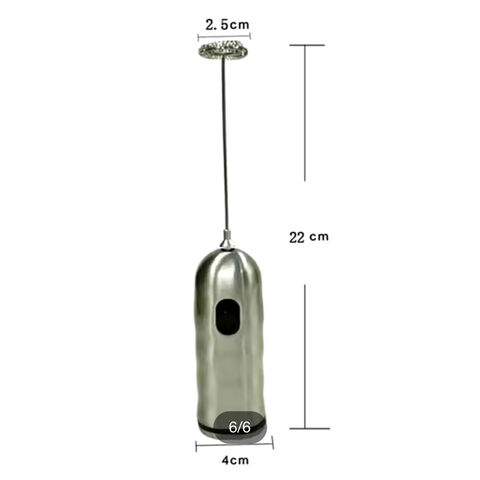 Batedor de leite por atacado para café, 2 velocidades, misturador de bebidas de aço inoxidável operado por bateria, batedor elétrico para café