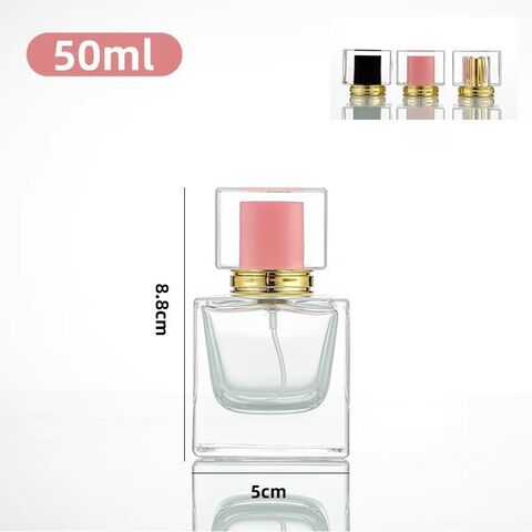 Fine Atomizer Crystal Perfume Bottles: Square Glass Bottles in 30ml 50ml and 100ml, Enhanced with Stylish Lids