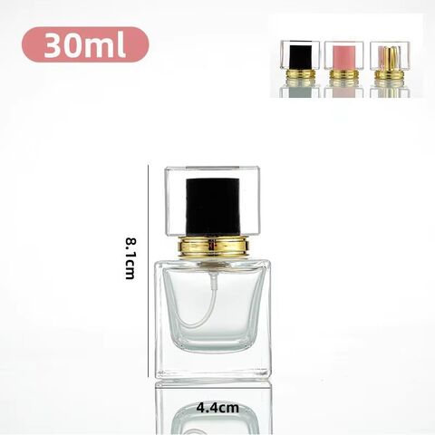 Fine Atomizer Crystal Perfume Bottles: Square Glass Bottles in 30ml 50ml and 100ml, Enhanced with Stylish Lids