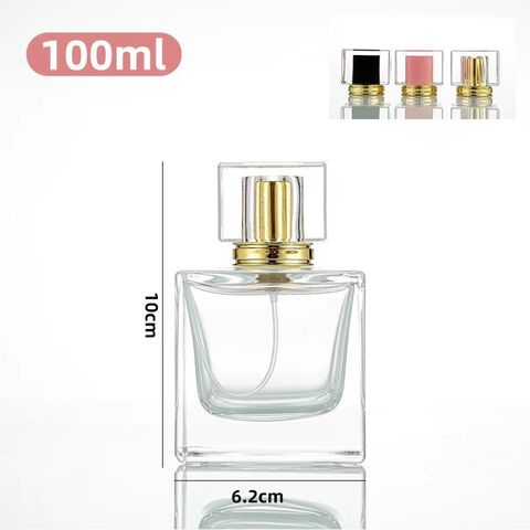 Fine Atomizer Crystal Perfume Bottles: Square Glass Bottles in 30ml 50ml and 100ml, Enhanced with Stylish Lids
