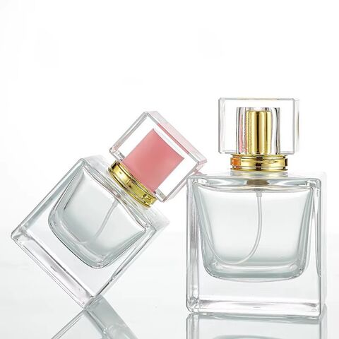 Fine Atomizer Crystal Perfume Bottles: Square Glass Bottles in 30ml 50ml and 100ml, Enhanced with Stylish Lids