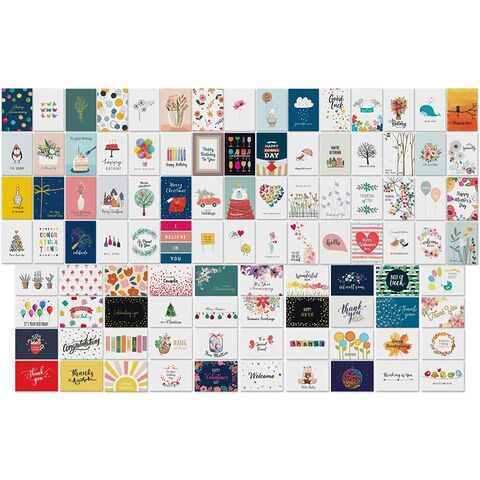 Assortiment de Cartes de Voeux pour Toutes Occasions avec Messages à l'Intérieur. Anniversaires, Condoléances, Pensées, etc.