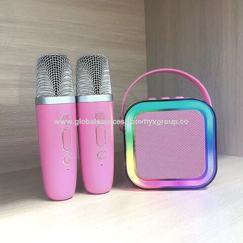 Microphone Karaoké K12 KTV avec Haut-Parleur Bluetooth sans Fil, Boîtier Vocal pour Conférences et Réunions, Mini Lumières Colorées, Audio RGB pour Animations